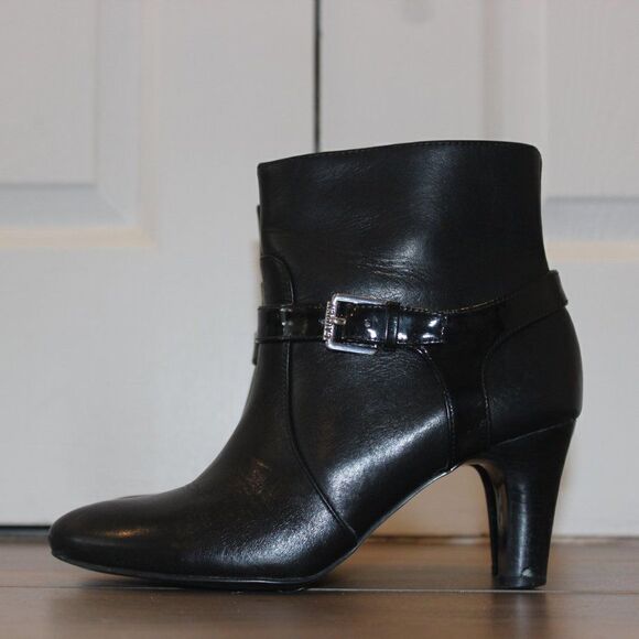 Ralph Lauren Black Leather Women Ankle Boot main image 1